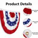 1.5x3 Ft Patriotic American Flag Bunting for Outside with Pleated Fan Design, Patriotic USA Banner for Independence Day and America 250th Anniversary Decor with Reinforced Grommets
