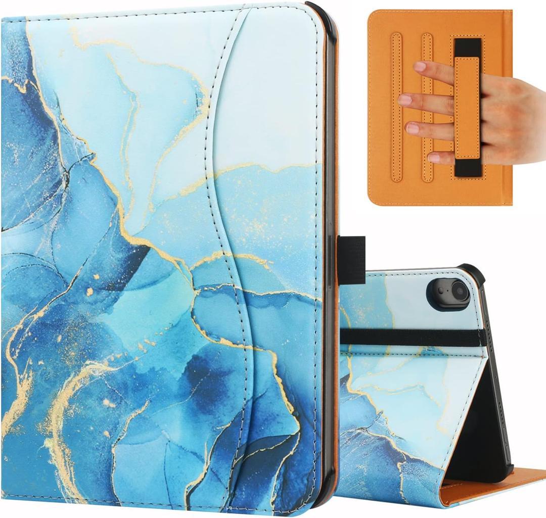 iPad mini 6th Generation Case 8.3 Inch 2021, Premium PU Leather Folio Stand Smart Protective Cover, Multi-Viewing Angles and Auto Wake & Sleep Function for iPad mini 6th GenBlue Marble