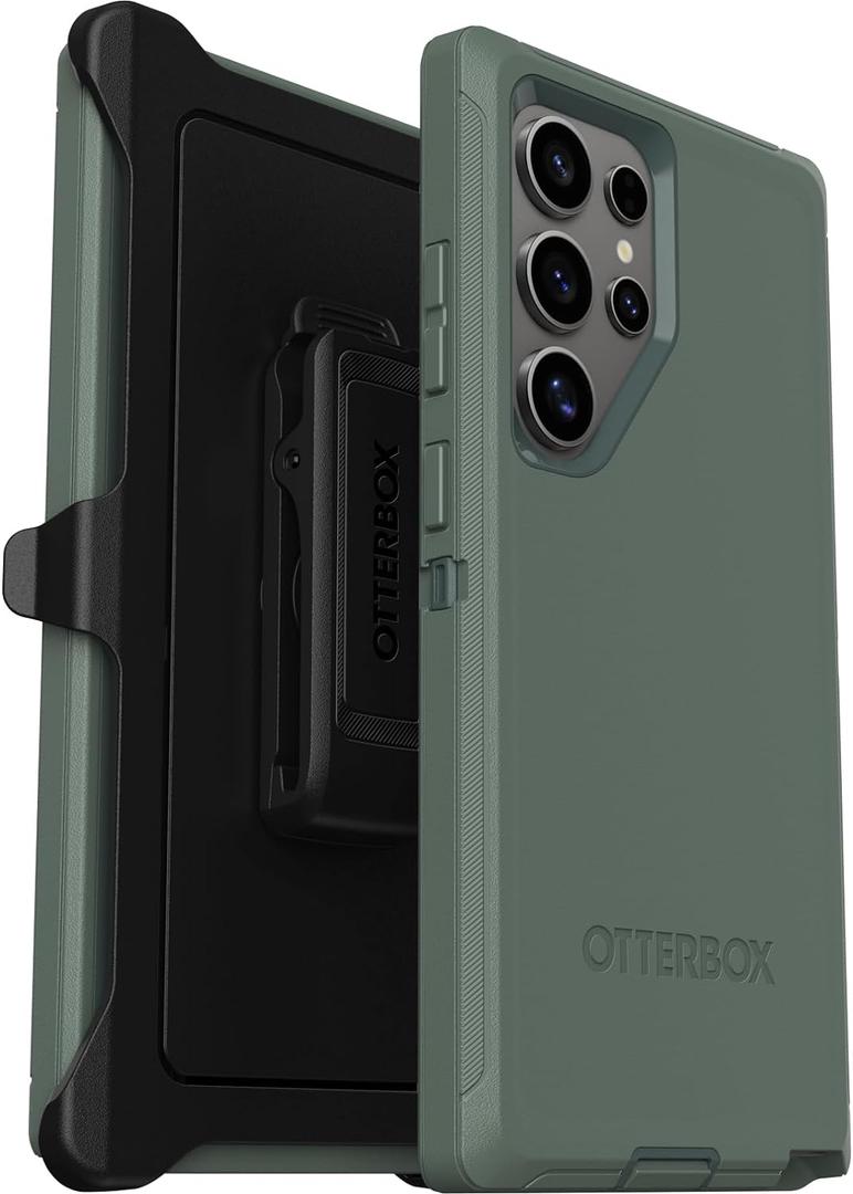 OtterBox Samsung Galaxy S24 Ultra Defender Series Case - Forest Ranger (Green), Rugged & Durable, with Port Protection, Includes Holster Clip Kickstand