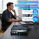 External Blu-ray Drive Portable BD/DVD/CD Burner Writer Reader with USB Hub & SD/TF Card Reader with 3 USB Ports Hub & SD/TF Card Readers, 6X Blu-ray Optical Drive for Laptop Desktop