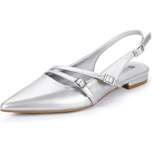 IDIFU Women's Flat Shoes Pointed Toe Strappy Slingback Ballet Flats Wedding Office Work Bridal Formal Dress Shoes for Women Dressy Comfortable Cute Trendy Ladies Flats (7)