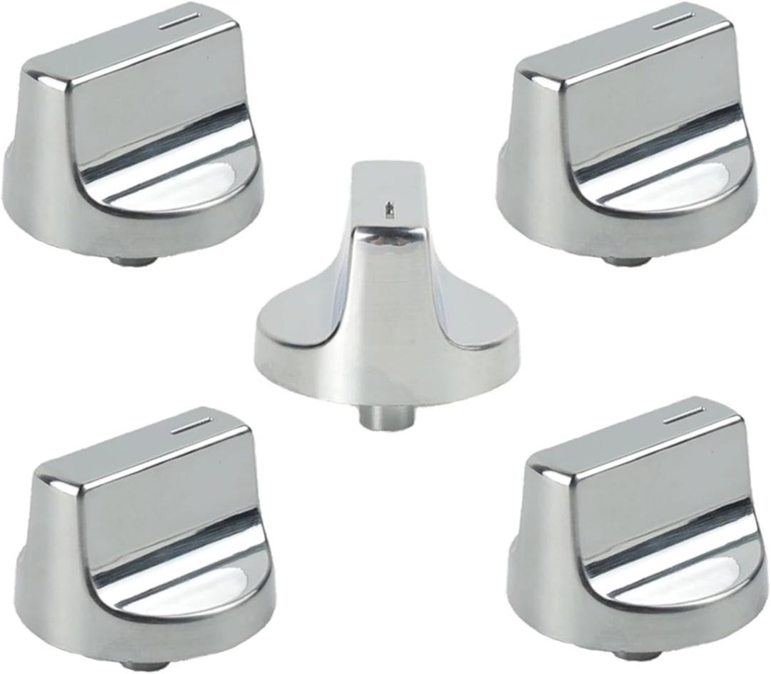 5 Pcs W10850010 Stove Knobs Replacment for Whirlpool Stove Knobs W 10850010 Replaces W11366438 W11084623 W11084624 Gas Stove Range Surface Burner Control Knobs