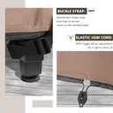 ULTCOVER Square Patio Heavy Duty Table Cover - 600D Tough Canvas Waterproof Outdoor Dining Table and Chairs General Purpose Furniture Cover 94 inch (Brown)