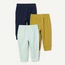Amazon Essentials Unisex Toddlers' Cotton Pull-On Pants, Pack of 3, Olive/ Pale Mint Green/ Navy, 4T