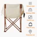 Portable Lightweight Camping Chair, Foldable Chair with Carry Bag and Side Pocket, Compact Outdoor Chair for Camping Essentials Hiking Fishing Beach Picnic (Khaki) 15.74"D x 19.68"W x 27.56"H