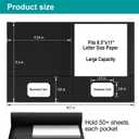 2 x HABGP Two Pocket Folders, 50 Pack 2 Pocket Folders Fit Letter Size Paper, Black Paper File Folders with Pockets for School Office Home Business