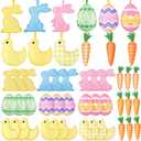 36 Pcs Easter Felt Decorations Hanging Ornaments Bulk Fabric Stuffed Eggs Chickens Carrots Bunnies Ornaments for Home Tree Wall Easter Party Favor Gift Supplies