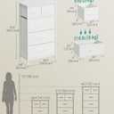 SONGMICS Tall Dresser for Bedroom, 5 Fabric Drawers with Steel Frame, 11.8"D x 19.9"W x 37.9"H