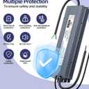 24V Dimmable LED Driver, 80W Triac LED Transformer Compatible with Lutron & Leviton Switches, Dimmable Led Power Supply Waterproof IP67 AC to DC Adapter for LED Lighting Smooth Flicker Free Dimming