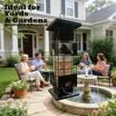 Squirrel Proof Bird Feeders Outdoor Hanging Metal Feeder, 4 Ports for Wild Birds | Weather-Resistant, 2.5 LB Capacity, Ideal for Family Yards & Gardens