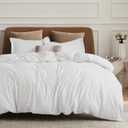 Bedsure White Duvet Cover Queen Size - Soft Double Brushed Bedding Set for Kids & Adults, Zipper Closure, 3 Pieces, Includes 1 Duvet Cover (90"x90") & 2 Pillow Shams, NO Comforter