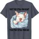 Pitbull Sleeping Pajamas Nightgown T-Shirt, S