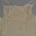 Pink Queen Womens 2026 Summer Crochet Swimsuit Cover Up Beach Bathing Suit Coverup Sheer Mesh Knit Tank Dress, Beige Size Small