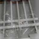 Malier Dog Gate with a Small Door, Extra Wide All Metal Short Dog Gate Pet Gate for Stairs, 10'' Tall Pressure Mount Easy Step Over Puppy Gate Low Gate for Doorways, Size: 10''H × 26''- 41''W