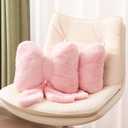 Macarrie 2 Pcs Car Neck Pillow Plush Butterfly Bow Car Headrest Pillow Comfortable Seat Neck Support Cute Head Rest Accessories for Driving Travel Driver Chair Girl Style Interior Decor(Pink)
