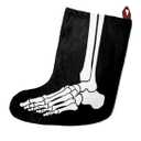 2 Pcs Gothic Christmas Stocking Black Velvet Stocking Goth Xmas Skeleton Hand Embroidered Stockings Hanging Ornaments Santa Candy Gift Bags for Christmas Home Decorations(Black)