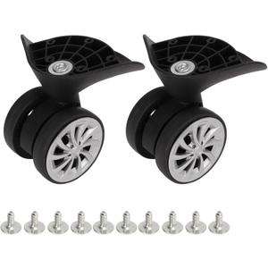 1 Pair Luggage Suitcase Wheels, Luggage Wheels Replacement Travel Suitcase Caster Wheels 360 Swivel, Trunk Luggage Wheel Spare Part Replacement for Luggage Suitcase Trolley, Mute Double Row Wheels (A57)