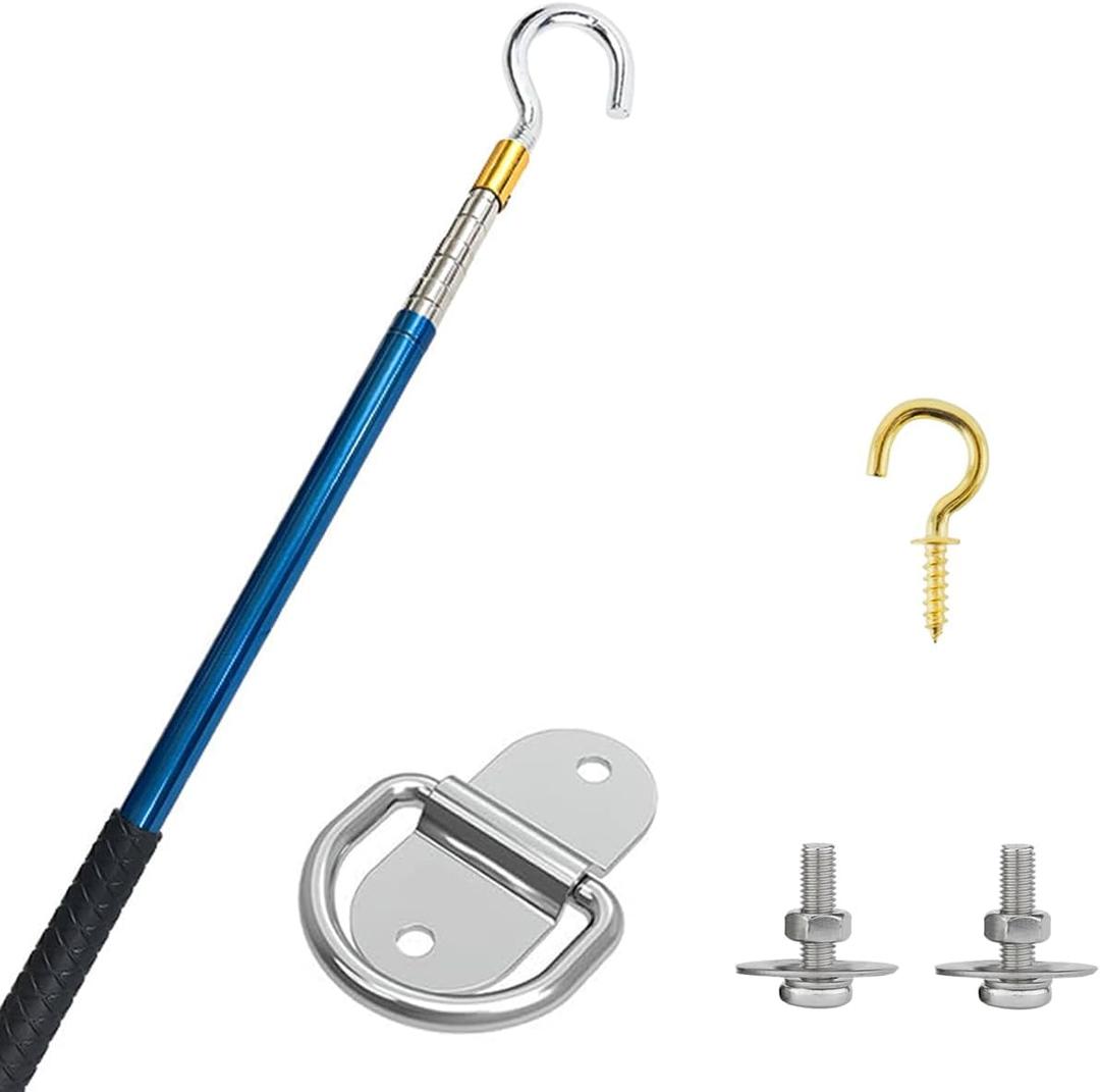 Attic Ladder Door Pull Down Hook Cord Stair System Parts, Rope with Handle for Attic Extension Ladder Pull Down System Hook Cord Kit Rope Replacement