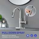 Bathroom Sink Faucet with Pull Down Sprayer, Brushed Nickel Single Handle Pull Out Faucet with Pop-Up Drain, 1 or 3 Hole Laundry Bar Basin Faucet with Deck Plate, KBL-7002BN-CL