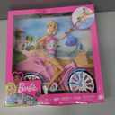 Barbie Doll and Bike Playset with Doll (11.5 in, Blonde), Bicycle with Rolling Wheels & Water Bottle Accessory, Gift for 3 to 7 Year Olds
