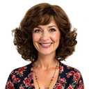 Silver White Short Curly Wigs for Women Heat Resistant Synthetic Hair Water Wave Womens Wigs for Old Lady Mrs Claus Wig (Brown)