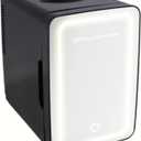 Frigidaire Mini Personal Fridge Cooler, LED Lighted Mirror, 6.5L Capacity, 9 Cans, 100% Freon-Free & Eco Friendly, for Makeup, Skincare, Portable, Black, standard