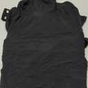 REORIA Women’s Trendy Sexy Mock Turtle Neck Long Sleeve Sheer Mesh Ruched Going Out Bodysuits Tops. Large