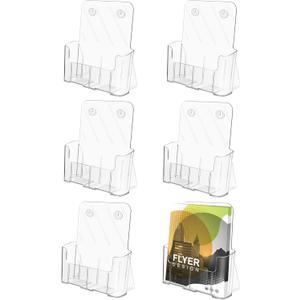 Acrylic Brochure Holder, Acrylic Sign Holder 8.5 x 11, 6 Packs Brochure Display Stand, Clear Flyer Holder Pamphlet Paper Literature Holder for Document Magazine Menu, Table Desk Wall Mount