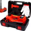 ROGTZ Electric Hydraulic Car Jack Kit 5 Ton 12V Portable Lift Range 17.7 Inch with Tire Inflator Pump for SUV Sedan Truck Car Repair Floor Jack for Vehicle Tire Change with LED Light Jack Only (Red)