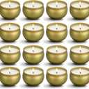 Qinxiang Scented Candles Gifts Set,16 Pack Natural Soy Wax Travel Tin Jar Candles for 2.5 OZ Aromatherapy Candles for Family Gatherings, Festive Candles