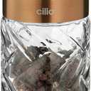 Cilio Cristallo Glass & Stainless Steel Salt and Pepper Mill - Copper 2 x 6.7 In H - Spice Grinder Shaker - Pepper Grinder - Copper Salt Mill