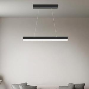 JS NOVA JUNS Modern Pendant Light Fixture, LED Black Chandelier for Kitchen Island, Ceiling Hanging Light with Adjustable Height for Dining Room, Bedroom, Living Room,6000K Daylight