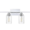 MELUCEE Chrome Bathroom Light Fixtures 4-Lights Vanity Light with Bubbled Glass Shades and Metal Base, Indoor Sconces Wall Lighting for Hallway Kitchen Foyer