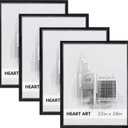 Frame with Mat Set of 4, 22x28 Frame Matted to 18x24 Picture for Wall Hanging, Black