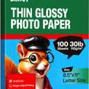 Uinkit 100 sheets 115gsm Photo Paper 30lb Very Thin Flyer Photo Paper Glossy 8.5x11 Single Side Inkjet Paper DIY Chip Bag Glossy Photos Brochure Paper Picture for Inkjet Printer with Dye Ink