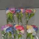 6 Bundles Pansy Artificial Flowers Bouquet Mix Blue & White Tulips 19.7" Spring Summer Fake Flowers Daisy Wildflowers Colorful Silk Floral Arrangements for Home Kitchen Garden Table Centerpieces Decor