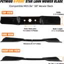 3PCS 942-05052A Mower Blades 6 Point Star for Cub Cadet 50 Inch Deck XT1 LT50 GT50 RZT50 L50 S50 XT2 LX50 Troy Bilt Mustang XP Craftsman Z550 T260 742-05052A Medium Lift 2-in-1 Blades