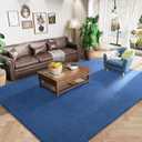 Amearea Modern Area Rugs for Bedroom Living Room, 4x6 Feet Blue Thickened Memory Foam Rug, Fluffy Indoor Washable Rugs Non Slip Minimalist Carpet for Kids Boys Girls Dorm Nursery Room Decor