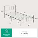 Novilla Metal Bed Frame Twin Size - Modern Minimalist Victorian Style with Headboard/Footboard, Heavy-Duty Steel Slats/Underbed Storage/No Box Spring Needed/Easy Assembly/Noise Free/White