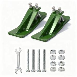 2Pcs CINCHLYNX Tractor Bucket Edge Protector, Green Skid Steer Attachments with Upgraded 10mm Steel & Dual Bolt Lock for Snow Debris Removal
