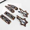 10 Leopard Print Hair Clips, Snap on Hair Clips, Animal Print Hair Clips, Girls Hair Clips, Leopard Print Hair Accessories, Leopard Print Geometric Hair Clips, Women's Headpiece
