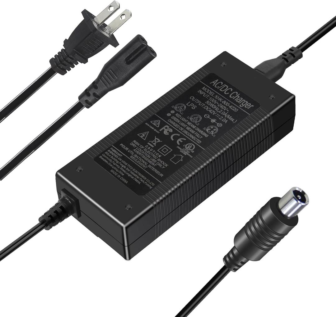UL Listed 42V Universal Replacement Scooter Charger for 36V Lithium Battery (42V RCA 1 Prong for 36V Lithium)