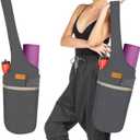 ALLEN & MATE 100% Cotton Unisex Yoga Mat Bag  Versatile Carrier with Mat Straps, Large Storage Pockets Fits Yoga & Pilates Mats (Grey)
