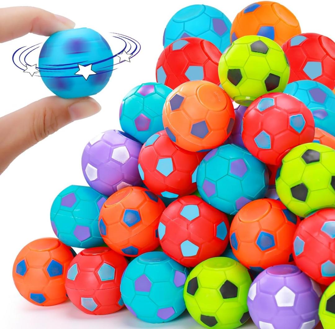 80PCS Fidget Spinner Soccer Balls Sports Birthday Party Favors Bulk for Kids 4-8 8-12 Valentine Goodie Treat Bag Stuffers Classroom Treasure Box Toys Carnival Prizes Pinata Fillers Mini Return Gifts