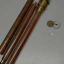 Nautical Brown Wooden Walking Stick Spy Antique Telescope Compass Handle Canes Rustic Vintage Home Decor Gifts