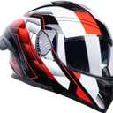 Full Face Modular Motorcycle Helmets Dual Visor Flip up DOT Approved Racing Street Bike Motocross Helmet for Adults (Large)