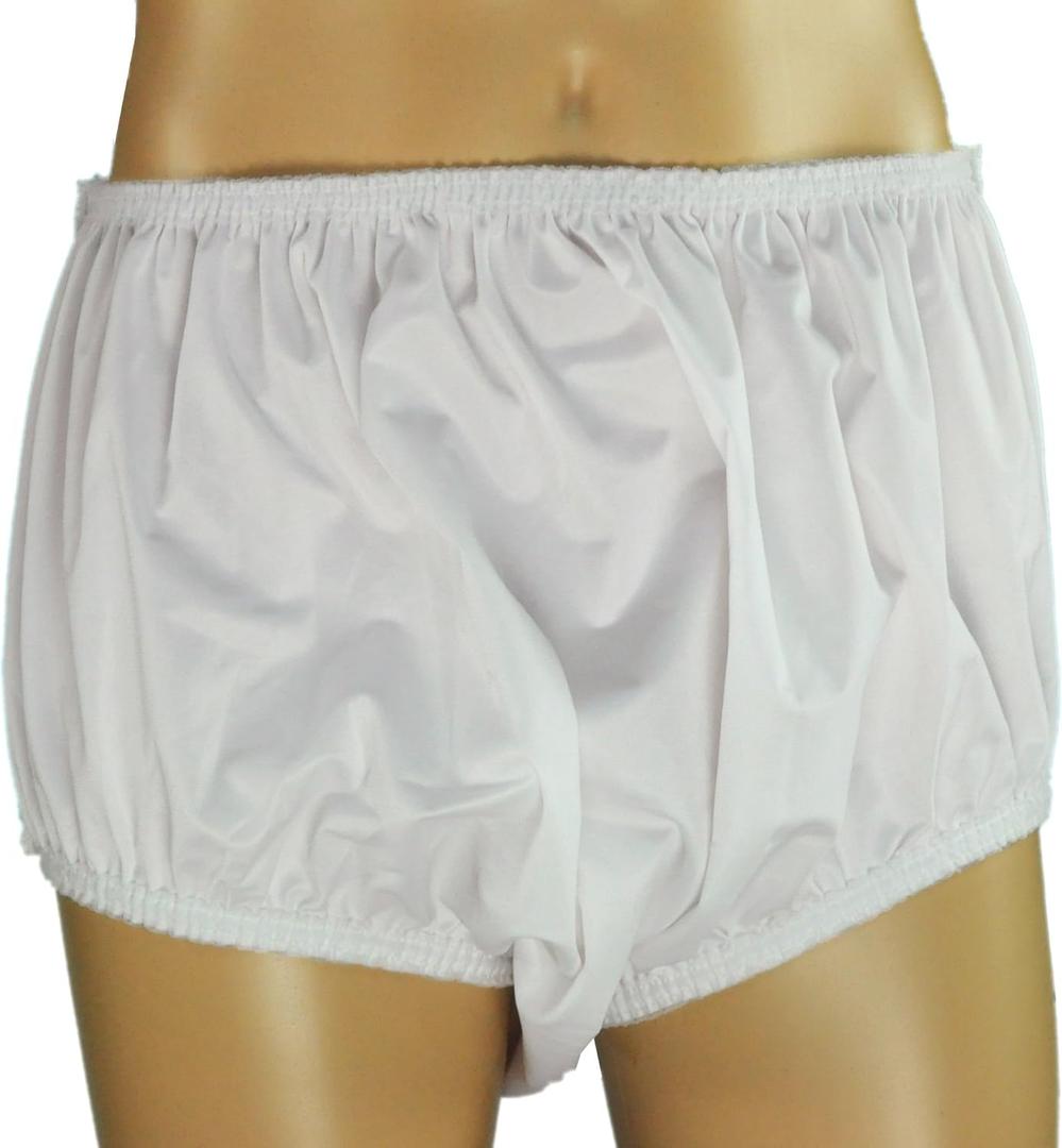 ObboMed MT-3501G/MT-3501N New Larger Leg Circumference Reusable Washable Underwear Waterproof Pull-On Incontinent Under Pants, for Patients, Elders, Adult Men and Women  White (M: 28-34 inches)