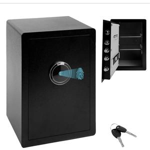 Electronic Safe Box - Opens with Passcode, Fingerprint, and Key - for Home, Jewelry, and Money - Black - Electronic Safe Box by Brelle