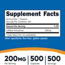 Nutricost Caffeine Pills, 200mg Per Serving (500 Caps)