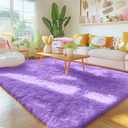 OLANLY Area Rugs for Living Room Bedroom, Machine Washable 4x5.9 ft Soft Fluffy Shaggy Bedside Rug, Indoor Floor Carpet for Kids Girls and Boys, Dorms, Nursery Rooms, Home Decor Aesthetic, Purple
